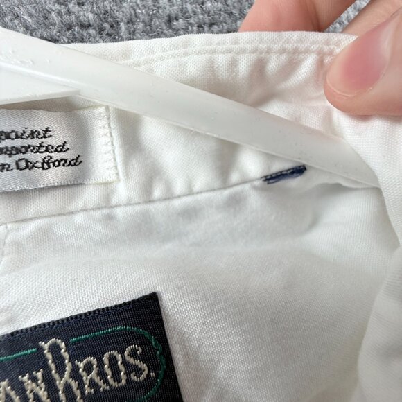 Gitman Bros Pinpoint TTX Cotton Oxford Point Large White Long Sleeve Solid Mens - Picture 6 of 13